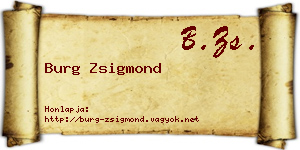 Burg Zsigmond névjegykártya